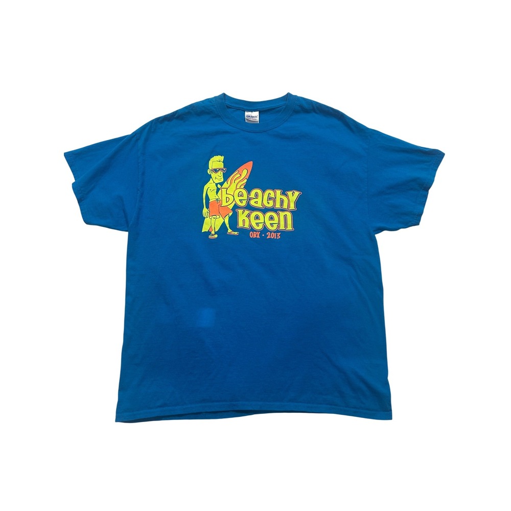 Gildan Beachy Keen Graphic T-Shirt Surf Design Blue XL‎ (579)